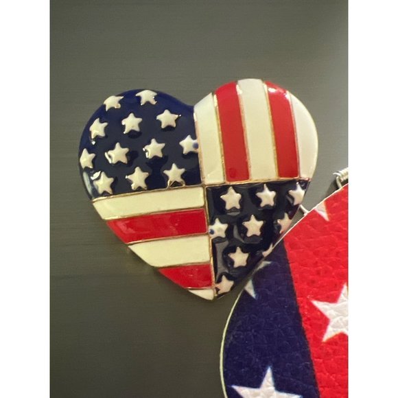 Star Spangle Banner Earrings & Enamel Pin Set - Picture 4 of 9